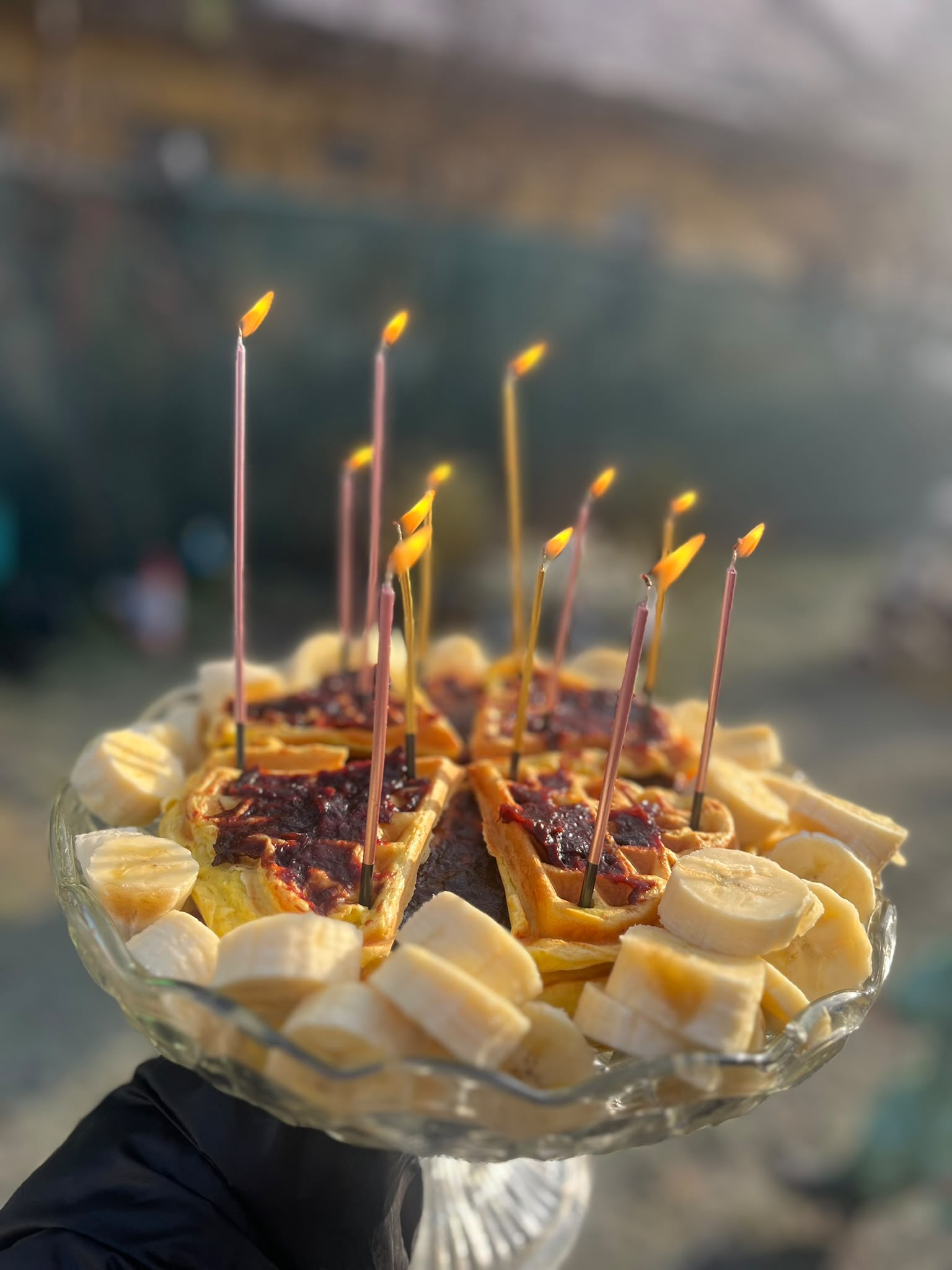 Vafe în formă de inimă, cu lumânări